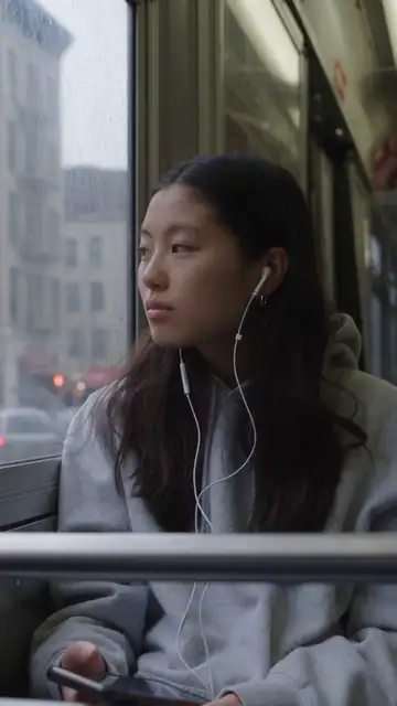 On the bus, hearing the song she made for her mom
